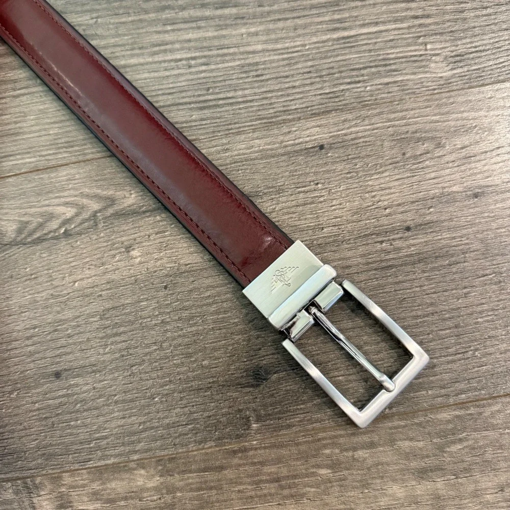 Dockers Reversible Belt Mens MD 26-28 Brown Black Silver Buckle 12DK0114